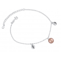 Trendy ladies bracelet rose gold pearl round lobster clasp - Ref 31423 - 02