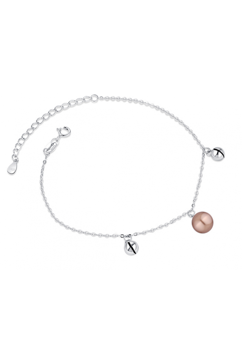 Trendy ladies bracelet rose gold pearl round lobster clasp - Ref 31423 - 01
