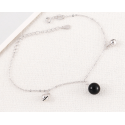 Thin jewelry women with adjustable silver black crystal bead - Ref 31424 - 03