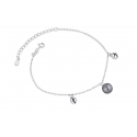 Bijou bracelet perle imitation gris argenté femme tendance - Ref 31425 - 03