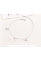 Ladies silver bracelet adjustable mesh with pink pale pearl - Ref 31426 - 02