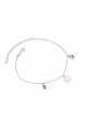Ladies silver bracelet adjustable mesh with pink pale pearl - Ref 31426 - 03