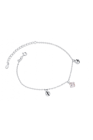 Bracelet avec pierre de cristal blanc losange en argent 925 - 31427 #1