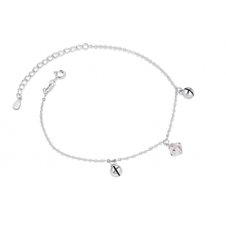 Bracelet avec pierre de cristal blanc losange en argent 925
