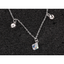 Bracelet avec pierre de cristal blanc losange en argent 925 - Ref 31427 - 03