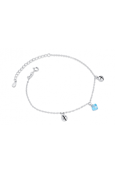 Bracelet pierre bleu ciel cristal femme pas cher mousqueton - 31428 #1