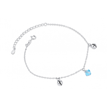 Bracelet pierre bleu ciel cristal femme pas cher mousqueton