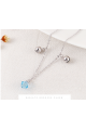 Bracelet pierre bleu ciel cristal femme pas cher mousqueton - Ref 31428 - 03