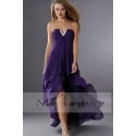 Asymmetrical Violet Wedding-Guest Dress With V Rhinestones - Ref C088 - 02