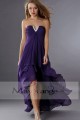 Asymmetrical Violet Wedding-Guest Dress With V Rhinestones - Ref C088 - 02