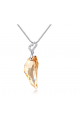 Collier femme pierre de cristal orange en argent sterling - Ref 18592 - 04