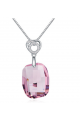 Collier tendance femme en argent 925 cristal rose - Ref 18605 - 03