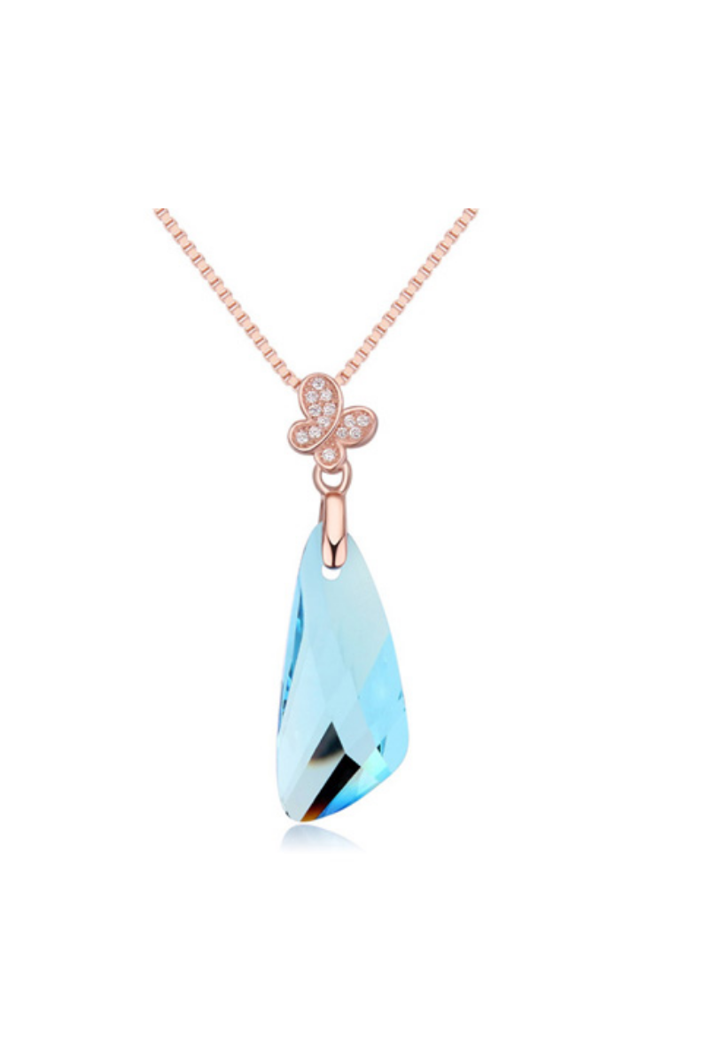 Collier Doré Avec Pierre - Longueur 38 Cm Environ - Occasion