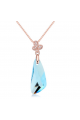 Collier doré femme avec magnifique pierre bleu ciel - Ref 21911 - 03