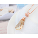 Collier femme ras de cou chaine argent doré avec pierre - Ref 21912 - 04