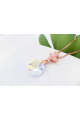 collier doré femme pendentif cristal blanc multicolore - Ref 21916 - 02