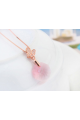 Collier papillon chaîne dorée et cristal rose géométrique - Ref 21917 - 04