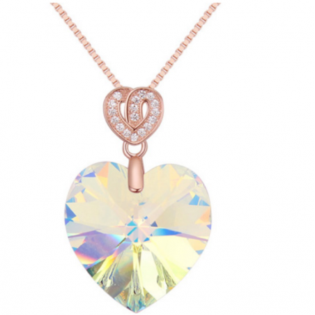 Pendentif cœur collier chaine en argent pour femme