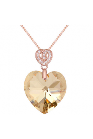 Mon petit bijou collier cristal d’ambre en forme de cœur - 21931 #1