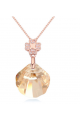 Bijoux collier femme pas cher argent avec une chaîne dorée - Ref 21934 - 02