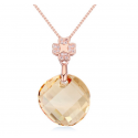 Collier pendentif rond cristal chaîne argent femme - Ref 21936 - 02