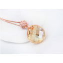 Collier pendentif rond cristal chaîne argent femme - Ref 21936 - 03