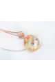 Collier pendentif rond cristal chaîne argent femme - Ref 21936 - 03