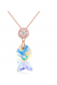 Collier pendentif poisson joli cristal blanc multicolore - Ref 21942 - 03