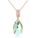 Bijoux pas cher tendance avec cristal vert chaine argent 925 - Ref 21946 - 03