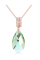 Bijoux pas cher tendance avec cristal vert chaine argent 925 - Ref 21946 - 03