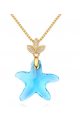 Collier pour femme pierre cristal en forme étoile de mer - Ref 21956 - 02