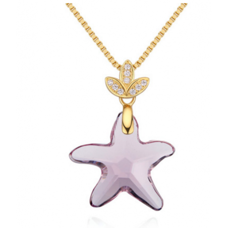 Collier Ras Du Cou Violet Fantaisie - Perles Dorées Et Violettes Sur Fil Doré - Neuf Sans Emballage