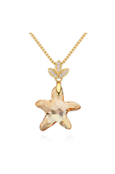 Pendentif argent femme collier chaîne dorée étoile de mer - 21958 #1