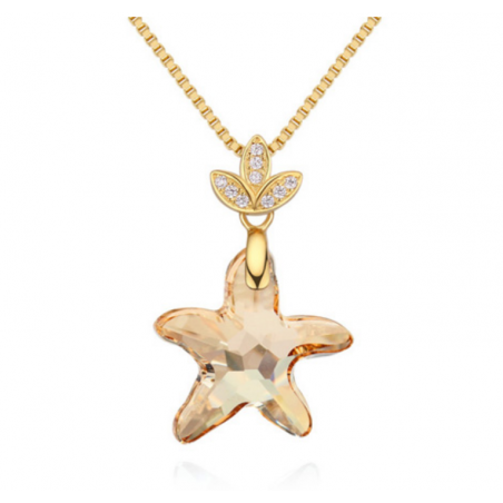 Pendentif argent femme collier chaîne dorée étoile de mer