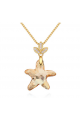 Pendentif argent femme collier chaîne dorée étoile de mer - Ref 21958 - 02