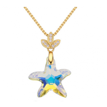 Collier fantaisie femme pendentif en pierre en forme étoile