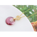 Collier femme pas cher avec pendentif pierre naturelle rose - Ref 21971 - 03