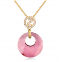 Collier femme pas cher avec pendentif pierre naturelle rose - Ref 21971 - 04