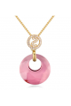 Collier femme pas cher avec pendentif pierre naturelle rose - Ref 21971 - 04