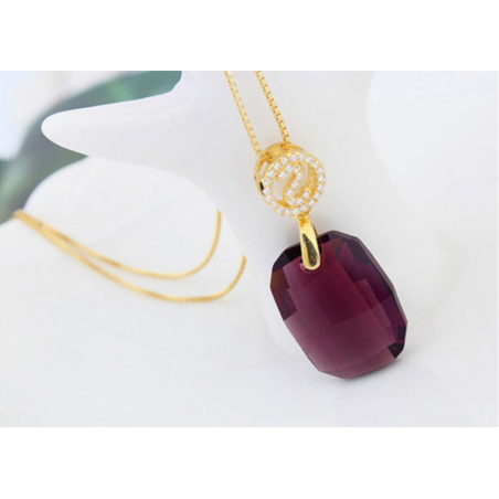 Bijoux fantaisie argent tendance avec jolie pierre violette