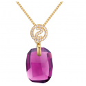 Bijoux fantaisie argent tendance avec jolie pierre violette - Ref 21975 - 03