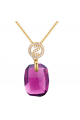 Bijoux fantaisie argent tendance avec jolie pierre violette - Ref 21975 - 03
