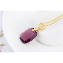 Bijoux fantaisie argent tendance avec jolie pierre violette - Ref 21975 - 04