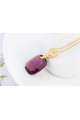 Bijoux fantaisie argent tendance avec jolie pierre violette - Ref 21975 - 04