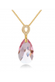 Collier bijoux pas cher femme en argent avec pierre rose - Ref 21979 - 03