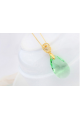 Collier ras du cou bijou tendance avec pierre verte - Ref 21981 - 04
