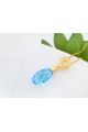 Collier tendance pendentif pierre goutte d’eau cristal bleu - Ref 21984 - 04