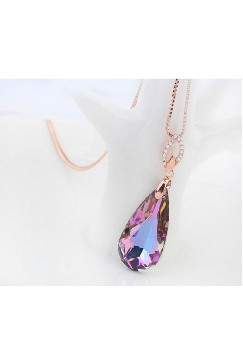 Collier tendance femme magnifique pierre multicolore - Ref 21991 - 01