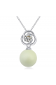 Collier perle blanche et cristal scintillant en argent sterling - Ref 22021 - 02