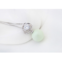 Collier perle blanche et cristal scintillant en argent sterling - Ref 22021 - 03
